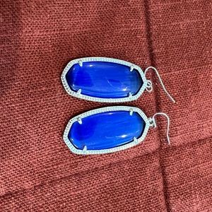 Kendra Scott dangle earrings - blue stone in silver setting